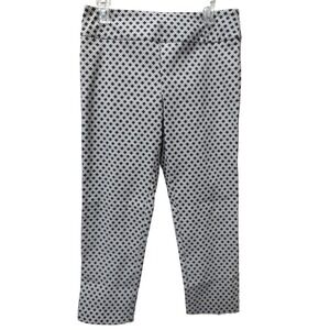 Elliott Lauren Women's Size 8 Black‎ White Print Cropped Pants Career